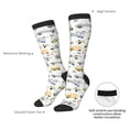 thumbnail image 4 of Xecao Transport 1 print thigh-high socks, crafted for both men and women with a stretchy, high-opaque design perfect for daily wear, 4 of 6