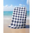 thumbnail image 4 of Navy Blue White Plaid Beach Towels Oversized Super Absorbent, Farmhouse Checkered Buffalo Lightweight Bath Towel Quick Dry Sets For Bathroom/Pool/Rv Camping/Beach Play/Gym Room/Picnic 31"x62", 4 of 8