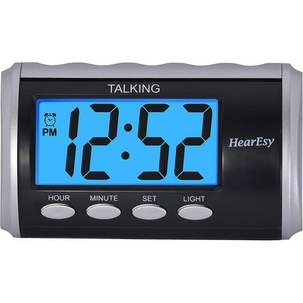 HearEsy Talking Alarm Clock for Visually Impaired Large Numbers Desk