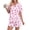 Bow Floral, variant on Women' Pajamas Sets Button Down Pjs Short Sleeve Ruffle Sleepwear