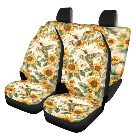 Pzuqiu Car Seat Covers Set Easy to Install, Compatible with Auto Seats Sedan Seats, Front and Rear Seat Cover Set Fit for Trucks Cars Full Set