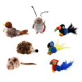 thumbnail image 2 of Pájaro de juguete de peluche con voz para gato, juguete musical, presa, ratón, erizo, juguete relajante para gato, 2 of 3