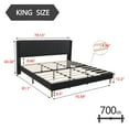 thumbnail image 3 of alazyhome King Size Upholstered Platform Bed Frame, Easy Assemble, Black, 3 of 6