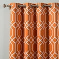 thumbnail image 4 of Quality Home Geometric Trellis Printed Room Darkening Curtains - Stainless Steel Nickel Grommets - Orange - 52"W x 108"L - (Set of 2 Panels), 4 of 4