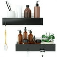thumbnail image 1 of Self-adhesive shower shelf for inside the shower, no-drill shower organizer bracket with hooks, shower storage, kitchen spice rack-2-pack black, 1 of 6