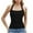 Black, variant on Women's Halter Top Deep Crew Neck Low Cut Racerback Basic Tank Top for Women Workout Cotton Ribbed Knit Fitted Sleeveless Cami Shirt