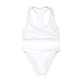 thumbnail image 5 of Minjewel Women's Backless Sports Bikini Two Piece Swimsuit,Solid Color Athletic Swimwear for Active Women with Open Back Design,Summer Beach,White,L, 5 of 5