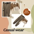 thumbnail image 3 of Guardurnaity Camisa de piezas para mujer, pantalones, conjunto de patrón de empalme, camisa chal, Retro, informal, ligero, portátil, ropa para conjuntos de ropa Albaricoque Caqui 2 Guardurnaity AP013495-02, 3 of 6