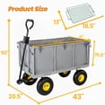 thumbnail image 3 of Elleree 880 Lbs Utility Steel Garden Carts and Wagons with Wheels ,Heavy Duty Mesh Garden Dump Cart for Outdoor Yard & Farm Lawn Landscaping, 3 of 12