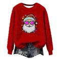 thumbnail image 4 of Cavosen Womens Fall Sweatshirts Crew Neck Blouses Santa Claus Lightweight Pullover Soft Masquerade Tops, 4 of 5