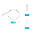 thumbnail image 3 of Stainless Steel Lanyard Cable with Eyelets 0.08" x 20" 2mm x 50cm Lock Security Wire Rope with Mounting Screws, 8 Pack, 3 of 6