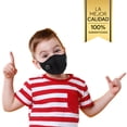 thumbnail image 2 of Cubrebocas Deportivo Infantil Facex American Lavables de tela 5 capas de tela protectoras Diseño 3D Negro, 2 of 2