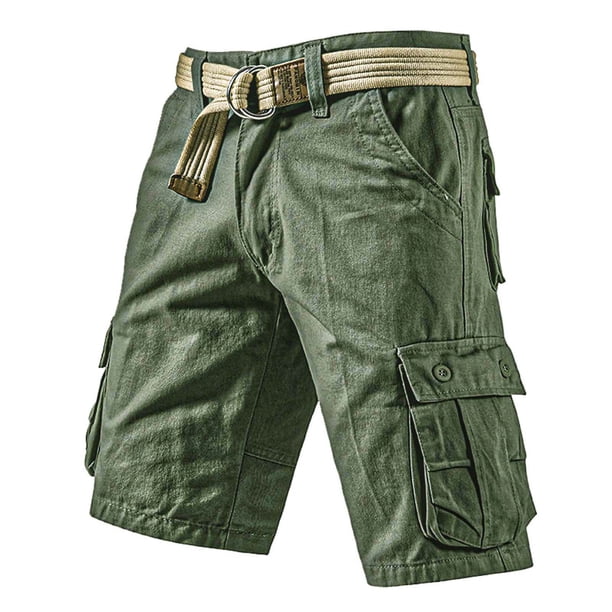 WILLBEST Pantalones Cortos Retro para Hombre con Bolsillos Grandes para Exteriores.