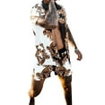 thumbnail image 2 of Orqqct Men 2 Piece Printed Button Down Beach Hawaiian Shirts Suit and Elastic Waist Shorts, 2 of 4