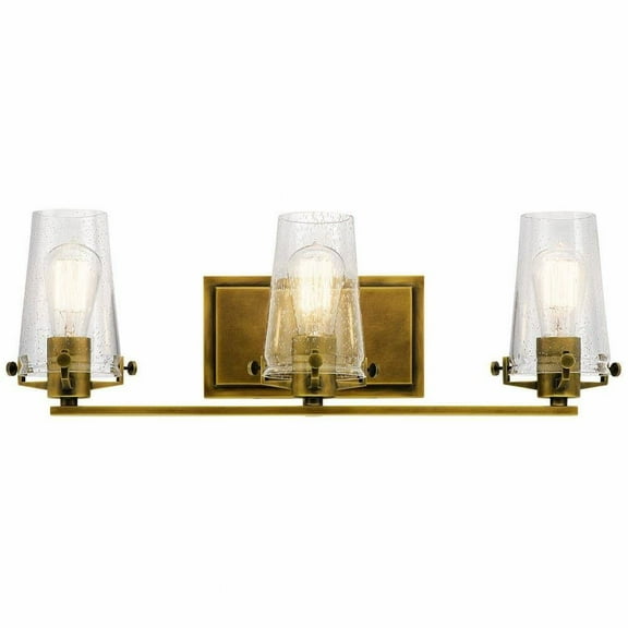 3 Light Bathroom Light Fixture in Vintage Industrial Style-8 inches Tall and 24 inches Wide Bailey Street Home 147-Bel-2279326