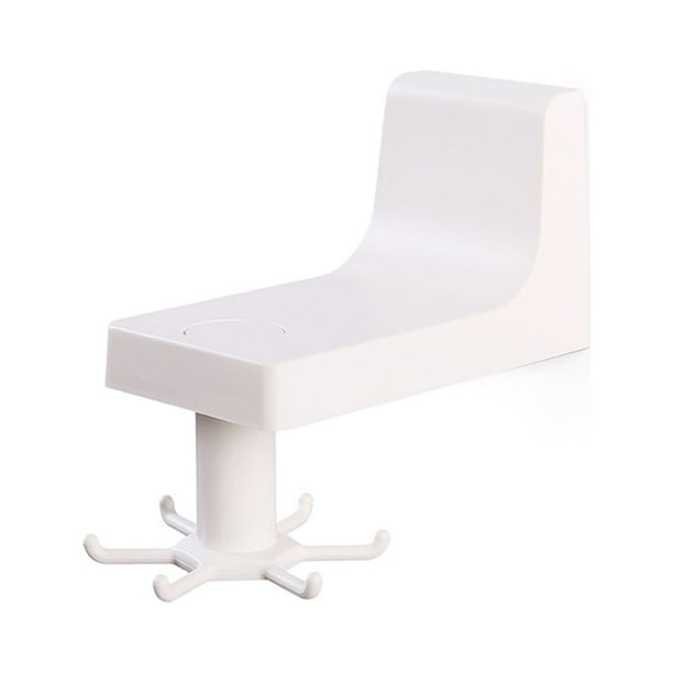 Gancho de pared giratorio, rotación de 360 grados, multifuncional, almacenamiento de utensilios de cocina, gancho giratorio para espátula, cuchara, estilo de almacenamiento, color blanco