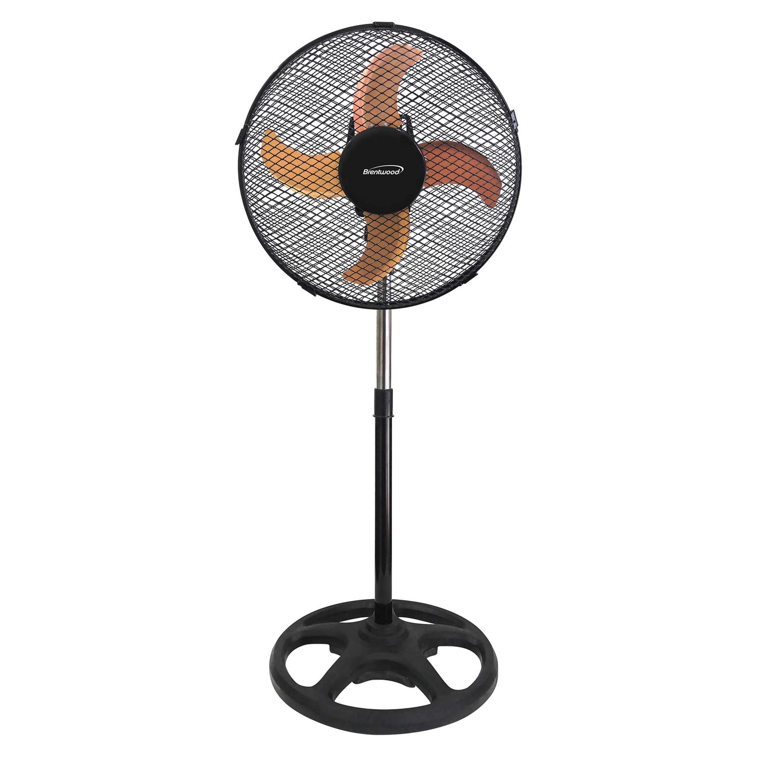 Brentwood 3 Speed Whisper Quiet Oscillating 12 Inch Pedestal Fan, Black