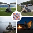 thumbnail image 6 of Hippy Peace Sign Hippie Patchwork Foldable Seat Cushion for Bleachers, Stadium Seats, Camping & Outdoor Events, Portable Lightweight Pad with Carabiner, 6 of 6