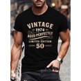 thumbnail image 1 of Men's Crew Neck Short Sleeve Birthday Anniversary T-shirt, Casual Comfy Top for Daily and Outdoor Wear, 1 of 4