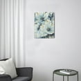 thumbnail image 3 of Floral Elegance Navy Blue Abstract Flower Painting on Canvas - Vintage Gray Wall Art for Bedroom or Bathroom Décor, High Quality Print, 12X16 inches, 3 of 7