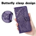 thumbnail image 4 of Samsung Galaxy S22 5G Case, Butterfly Embossed Flip Folio Wallet Case Magnetic Closure RFID Blocking Card Slots Kickstand Shockproof Stand Case for Samsung Galaxy S22 5G 6.1 inch,Purple, 4 of 6
