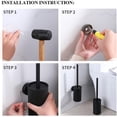 thumbnail image 4 of Escobilla y Soporte para Inodoro de Acero Inoxidable, Montado en la Pared, Fácil de Instalar, Mango Largo, Limpiador Resistente para Baño (Bronce), 4 of 7