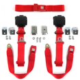 thumbnail image 1 of Chevy Impala 1958 Standard 3 Point Red Retractable Bench Seat Belt Kit with Bracketry - 3 Belts, 1 of 1