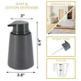 thumbnail image 3 of Gray Stoneware Soap Dispenser, 14 oz - Modern Flair for a Chic Bathroom, 3 of 6