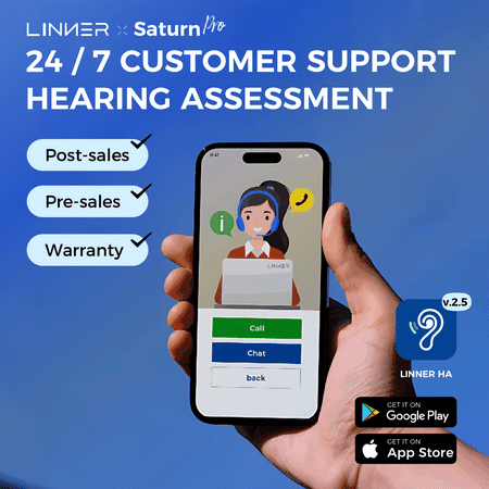 LINNER - Saturn 2 OTC Rechargeable Hearing Aids for Seniors, Discreet & Noise-Canceling – Beige - Beige Gold