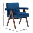 thumbnail image 5 of SAFAVIEH Suri Midcentury Glam Arm Chair, Navy/Walnut, 5 of 5