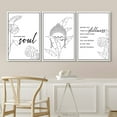 thumbnail image 3 of IDEA4WALL Framed Canvas Print Wall Art Set Jungle Leaf Motivational Buddha Typography Nature Cultural Modern Art Contemporary Decorative for Living Room, Bedroom, Office - 16"x24"x3 White, 3 of 5
