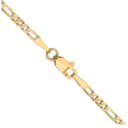 thumbnail image 3 of 14K Solid Yellow Gold 2.25mm Figaro Link Chain Necklace, 3 of 4