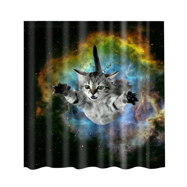 Inicio Baño Decoración Cortina De Baño A Prueba De Moho Cortina De Conjunto Transparente Con Gato Baoblaze Cortina de la ducha