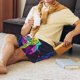 thumbnail image 5 of Balery Neon Pop Art Pitbull Pantalones cortos de pijama de punto de algodón para hombre con cinturilla y bolsillos-Large, 5 of 6