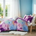 thumbnail image 4 of Intelligent Design 4 Piece King/Cal King Size Watercolor Tie Dye Printed Bedding Set, Lavender Comforter Set with Throw Pillow, 4 of 8