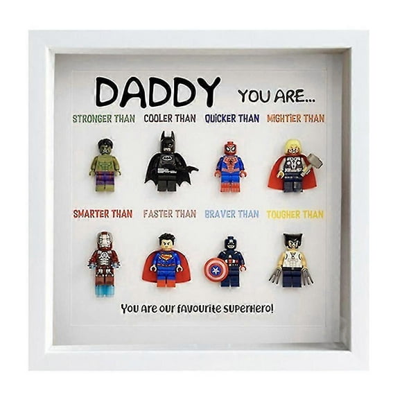 (White-8 People)Superhero Photo Frame Wall Artwork Retro Cartoon Character Family Decoration