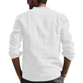 thumbnail image 4 of Eashery Mens Long Sleeve Button Down Shirts Button Down Collar Regular Fit Casual Black Button Down Shirt Men White 2XL, 4 of 4