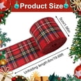 thumbnail image 3 of 1.96In Wide Wired Plaid Christmas Ribbon 19.68Ft Long, Burlap Christmas Ribbon Suitable For Gift Wrapping,Christmas Tree Ribbon, Wreath Ribbon Decorative Ribbon For Crafts, Present Decor, 3 of 7