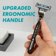 Gillette Mach3 Razor Men 3 Blade Manual Razor ,1 Handle and 2 Blade Refills ,Silver
