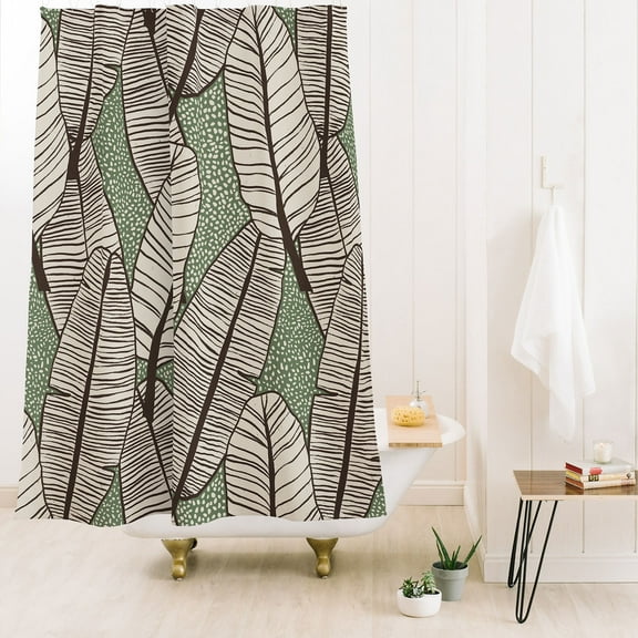 Society6 Alisa Galitsyna Tropical Banana Leaves Pattern Shower Curtain 71" x 74"