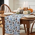 thumbnail image 3 of Blue Pumpkin Table Runner, Autumn Thanksgiving Kitchen Dining Table Decoration for Home Party Decor 13x90 Inches, 3 of 9