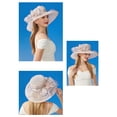 thumbnail image 6 of Sun Hat with Wide Brim Organza Flower Feather Decoration UV Protection Translucent Material Women Hat Headdress, 6 of 8
