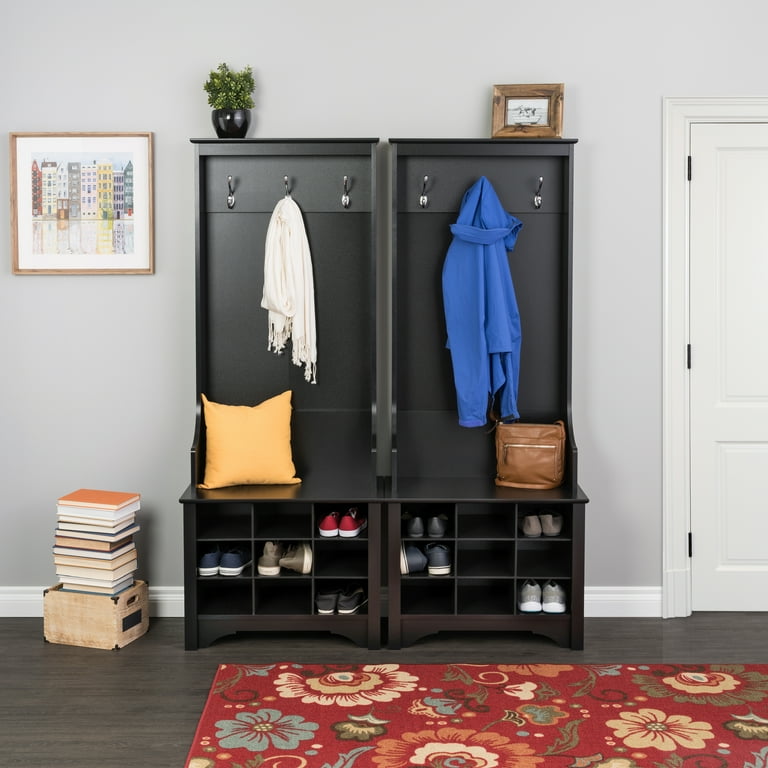 Prepac narrow hall tree outlet with 9 shoe cubbies