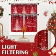 thumbnail image 4 of Christmas Kitchen Window Curtains and Valances Set 36 Inch, Snowflakes Winter Short Tier Curtain for Cafe Living Room Bathroom, Xnas Red 3 Pieces Set Kitchen Decor, 4 of 7