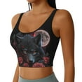 thumbnail image 2 of Sports Bras For Women Workout Tank Tops, Rose Full Moon Black Wolf Running Vest With Removable Cups, 2 of 2