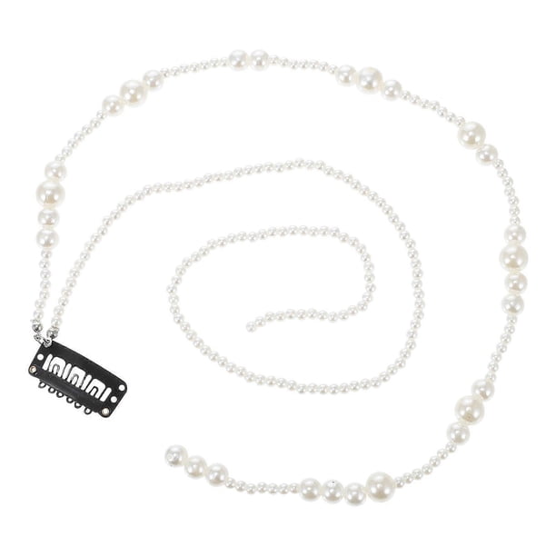Simulation Pearl Hair Extension Tassel Clip Ponytail Headpieces Pearl Hair Clip