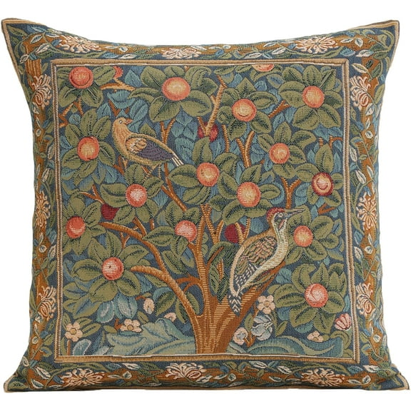 Ryan  Home Furnishings Decorative Pillow Cover 18x18 in, Green Woodpecker Couch Pillow Cover, French Country Square Cushion Cases for Living Room Home Decor