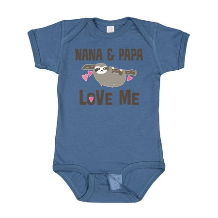

Inktastic Nana and Papa Love Me Sloth Gift Baby Girl Bodysuit