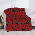thumbnail image 3 of Disketp Rose Flowers Flannel Blankets - Thick and Warm Blanket for Winter, Soft Fuzzy Plush King Blanket for All Seasons80"x60", 3 of 6
