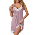 thumbnail image 2 of MVRLSH Nightgowns for Women Casual Loose Sleeveless Midi Tank With Functional Side Pockets Summer Outfit Cami Dress Pink - XXL, 2 of 7